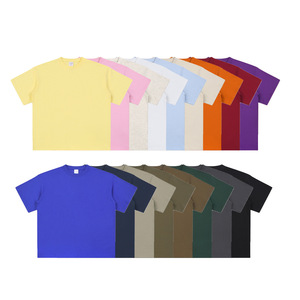 T-shirt Estiva a Maniche Corte in Cotone Puro Antibatterico 230g, Stile Street, Tinta Unita, 17 Colori, Pesante - Product Image 4