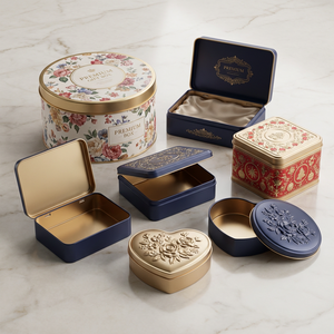 Muestras gratuitas de envases rectangulares de hojalata con bisagras, reciclables, aptos para alimentos, para almacenamiento de matcha y USB. - Product Image 1