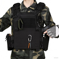 Gilet tactique d'extérieur multifonctionnel à dégagement rapide, imperméable, résistant à l'usure, en polyester 1000D, avec poches