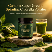 Poudre de complément alimentaire Super Greens pour adultes avec spiruline et chlorelle, naturelle, sans conservateurs, 4g/sachet