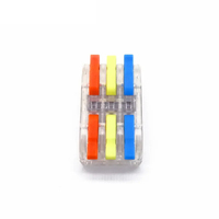 Connecteur de câble électrique PC rapide et transparent, mini-borne à levier, bloc de jonction à ressort 3 entrées 3 sorties