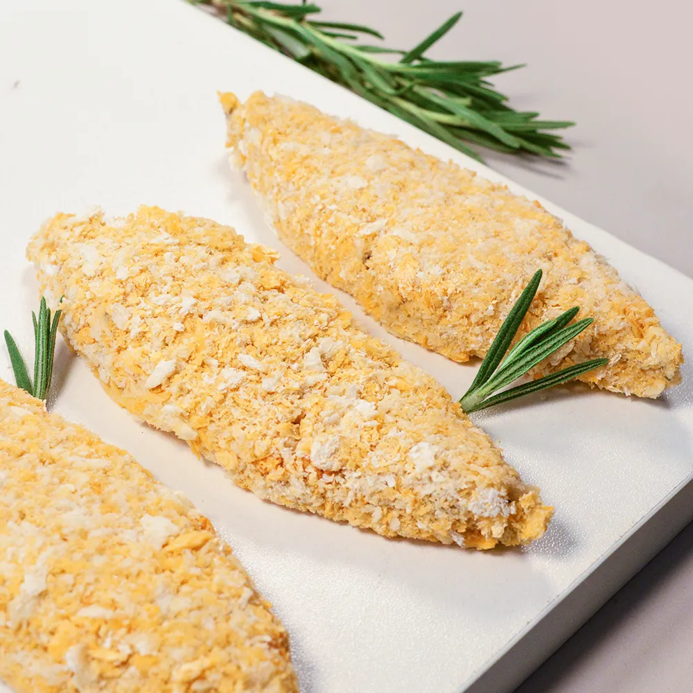 Panko-pescado en migas de pan sanas y crujientes, Pan-rallado, horno, listo