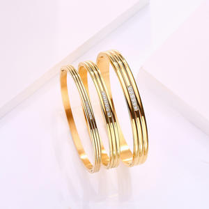 Nuevo 316 joyería de acero inoxidable para mujer brazalete de circón 18K PVD chapado en oro sieraden brazalete para mujer pulsera joyería para fiesta - Product Image 4