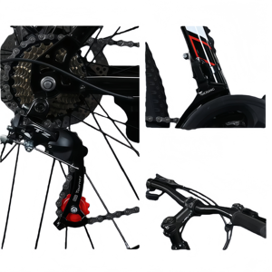 Vélo de montagne à cadre en acier carbone tout-terrain 26 pouces 21 vitesses Hardtail Frein à disque Triathlon Trail Riding VTT pour adultes - Product Image 3