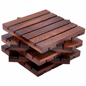 Brown personalized brown <b>wooden</b> <b>square</b> coaster home kitchen office dining <b>table</b> tea cup <b>coffee</b> mugs beer cans bar water glasses - Product Image 1