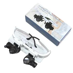 8X 15X 23XLED拡大鏡照明付きダブルアイガラスジュエラールーペ修理ヘッドバンド拡大作業用時計メーカー - Product Image 6