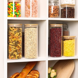 Pot de stockage de qualité alimentaire au design minimaliste récipient à couvercle en bois pour collations à spaghetti forme en conserve avec capacité de stockage scellée - Product Image 3