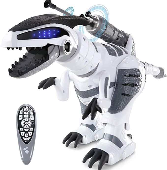 ロボット恐竜 ホワイト リモコン付き Interactive Programmable Dinosaur Remote Control Robot Toy