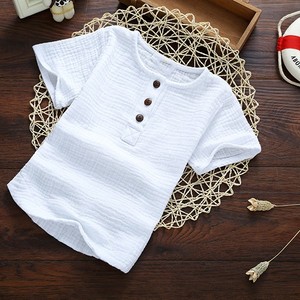 Ropa para Niños 2022, Camiseta de Lino de Manga Corta para Bebé Niño, Verano - Product Image 1