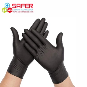 Gants en caoutchouc noir à manches longues gant en latex léger imperméable jetable pour la nourriture pour la manipulation des aliments - Product Image 2