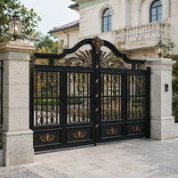 Portail battant automatique en aluminium, thermolaqué, durable, style européen, pour entrée de villa et cour