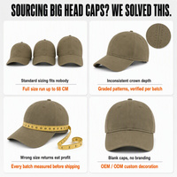 Cappello da Baseball XXL con Logo Personalizzato, Corona Profonda 68cm, 100% Cotone Twill Beige, Cappello da Papà per Uomo, Vendita all'Ingrosso