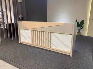 Bán buôn quầy tiếp tân vật liệu mới tùy chỉnh văn phòng hiện đại bàn tiếp tân văn phòng thiết kế quầy tiếp tân cho khách sạn - Product Image 4
