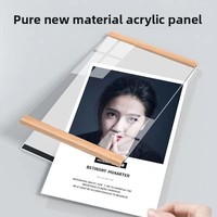 Cadre photo pour profil d'enseignant, format A4, bord en bois, magnétique, sans perçage, fixation murale, pour écoles, coach, affichage d'image
