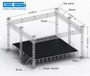 Armazón de techo portátil de aluminio resistente a la corrosión de rendimiento duradero ESI transporte de montaje fácil para pantallas de armazón de escenario - Product Image 1