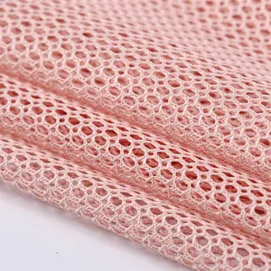 Fabrics raw materials pink fabric mesh net polyester for grocery drawstring bag