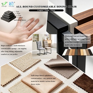<span class=keywords><strong>Chaise</strong></span> <span class=keywords><strong>de</strong></span> salle à manger OKAY à double coussin, <span class=keywords><strong>luxe</strong></span>, banquet, mousse <span class=keywords><strong>de</strong></span> qualité, moderne, minimaliste, ressorts ensachés, tissu velours doux - Product Image 2