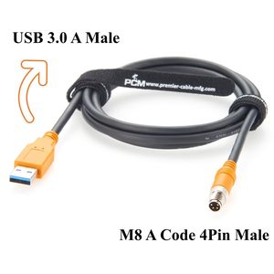 Câble de connexion industriel Plinkwirekb M8 A Code 4 broches mâle vers USB 3.0 A mâle IP67 pour capteurs de vision industrielle PLC - Product Image 2