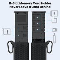 Lecteur de cartes Type-C et étui de rangement prenant en charge CFB, SD 4.0, TF 4.0, stocke un total de 12 cartes, comprend un extracteur de carte SIM