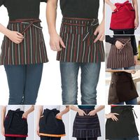 Tablier court de cuisine pour femme, tablier de travail anti-salissures pour serveuse, bar, pub, café, cuisine, tabliers courts pour homme