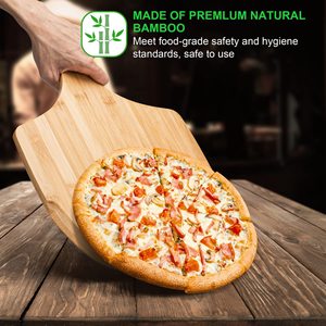 Tabla de Pizza Mini de Madera de Acacia Hecha a Mano, Tabla de Cortar de Grado Alimenticio con Mango, Tabla de Quesos y Charcutería Resistente y Duradera - Product Image 6
