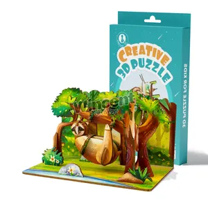 Nueva tendencia Diseño de postal de animales Regalos de cumpleaños y artesanías de madera DIY Cajas de madera y letreros de pared