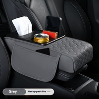 Pratique multifonctionnel usine cuir ABS cheveux raides voiture accoudoir boîte de rangement avec porte-gobelet à eau avant stockage de tasse