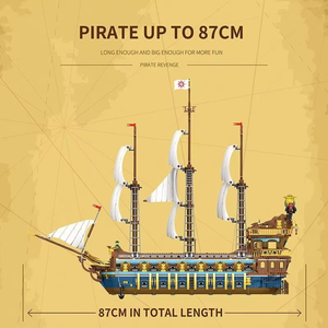 Reobrix 66011 The Royal Fleet The Sun Pirate Ship <b>Model</b> MOC Brick Small Particle Assembly Toys Building Blocks Gift For Boys - Product Image 2