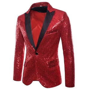 Chaqueta de traje con brillos para hombre, traje Formal con lentejuelas, botones, para fiesta, baile y boda - Product Image 6