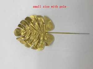 Feuilles de palmier artificielles Feuilles tropicales dorées avec tiges Décorations de feuilles de <span class=keywords><strong>jungle</strong></span> pour Hawaiian Luau Party Beach - Product Image 5