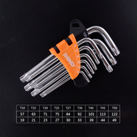 SHIND 94335 Torx End kunci Allen Set 9 buah tahan panjang pendek kunci heksagonal kepala prem CR-V Hex kunci SAE ukuran metrik