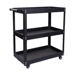 Chariot à outils pliable robuste à <span class=keywords><strong>3</strong></span> niveaux, en acier laminé à froid épaissi de 0,9 mm, capacité de 300 kg pour l'atelier de maintenance - Product Image 2