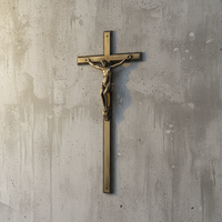 Accessoires de cercueil funéraire pour adultes de style européen, finition bronze antique de haute qualité, crucifix de Jésus