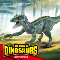 CQZNRC Dinosaurio Velociraptor de Control Remoto 2.4G con Spray de Agua, Luz LED y Sonido de Rugido - Dinosaurio RC Interactivo para Niños