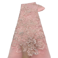 Kain Brokat Bordir Bunga Elegan Gaya Baru NI.AI, Kain Tulle Jala Berpayet dan Berhias Manik-Manik