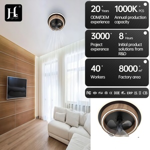 <b>Modern</b> <b>Ceiling</b> Fan <b>Light</b> <b>LED</b> Daylight Illumination Remote Control Aluminum Body Surface Mounted Bedroom CRI 90 IP33 AC/DC - Product Image 2