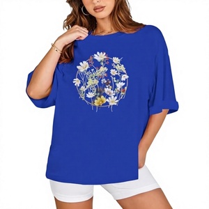T-shirts Oversize d'Été pour Femmes – Vente Chaude Directe Usine, Fabrication OEM, Imprimés Graphiques, Coupe Ample et Carrée, 100% Coton 240 GSM - Product Image 2