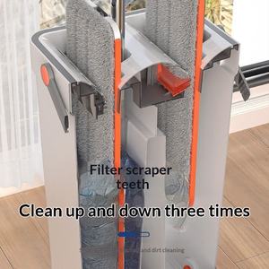 घरेलू हाथ धोने वाले आलसी-शैली फ्लैट बड़े पतले खरोंच-ऑफ घूर्णन फर्श मोप धोने योग्य सूखी-गीला पृथक्करण 90%-100% <span class=keywords><strong>2</strong></span> - Product Image 2