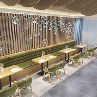 Halbrundes, langlebiges Buchbar-Esszimmer-Sofa-Sitz-Tisch-Stuhl-Set für lässige Restaurants, Milchtee-Cafés