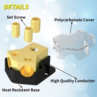 Tekne Stereo Amfi Dağıtım Bloğu Ayırıcısı, 2 Yollu 0/2/4 Ölçülü Giriş, 4/8/10 Ölçülü Çıkış, Araba Ses Sistemleri için 12V Güç Dağıtım Bloğu