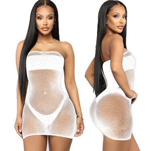 Ingrosso nuova moda estate Sexy Lingerie in Nylon calza per il corpo del Club per festa a rete in cristallo vestito con diamanti - Product Image 4