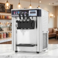Machine à crème glacée commerciale à 3 saveurs pour crème glacée molle