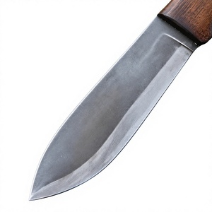 Couteau de chasse à lame pointue avec manche en bois, lame droite en acier à haute teneur en carbone, avec étui en cuir - Product Image 6