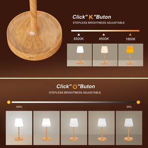 Waterproof lampshade Cordless Table Lamp Rechargeable Dimmable <b>Bedside</b> Table Lamp,Portable Shower Lamp Suitable for Room Camping - Product Image 2