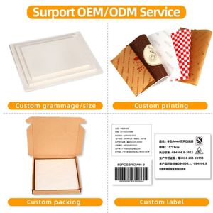 Papier ciré de qualité alimentaire avec logo personnalisé pour pizza, emballage anti-graisse pour hamburgers et sandwichs, pain non enduit pour la restauration - Product Image 4