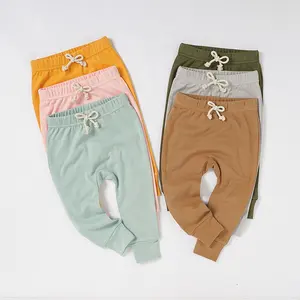 Wholesale Baby Knitted Leggings Pants 100% Organic Cotton 6 Colors IN STOCK Autumn Children Trousers Unisex