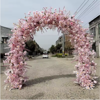 Arche métallique de luxe en gros pour extérieur, avec fleurs artificielles, pour toile de fond de mariage, décoration de fête, écologique