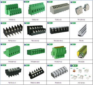 Sced nhà máy trực tiếp 9.525 mét TB loạt 20A khối thiết bị đầu cuối UL94 300V PBT rào cản khối thiết bị đầu cuối - Product Image 4