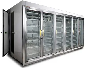 Büyük Içecek Ekran Soğutucular gıda meyve bira dondurucu buzdolabı 5 cam kapi şişe soğutucu süpermarket için