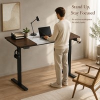 Bureau de jeu AOR Home Gaming, bureau surélevé, bureau d'apprentissage, design moderne, plateau en métal et bois, couleurs personnalisables, ROSE, extensible